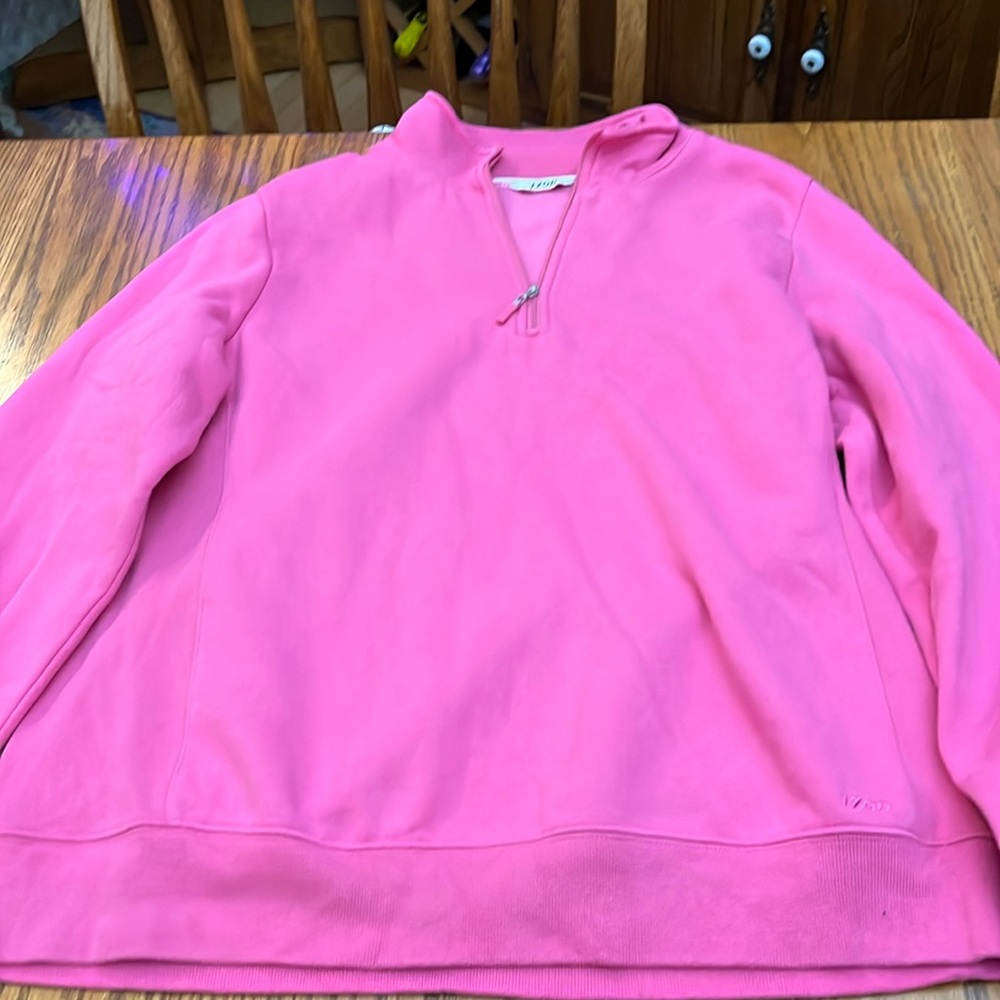 Pink Izod Pullover Fleece Lined Sweatshirt XL